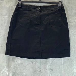 Karen Scott Women's Petite Deep Black One-Button Woven Skort SZ 6P